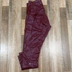 Burgundy Leggings with Logo